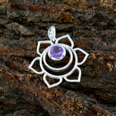 Grace Purple Gemstone Pendant - Elegant Floral Design